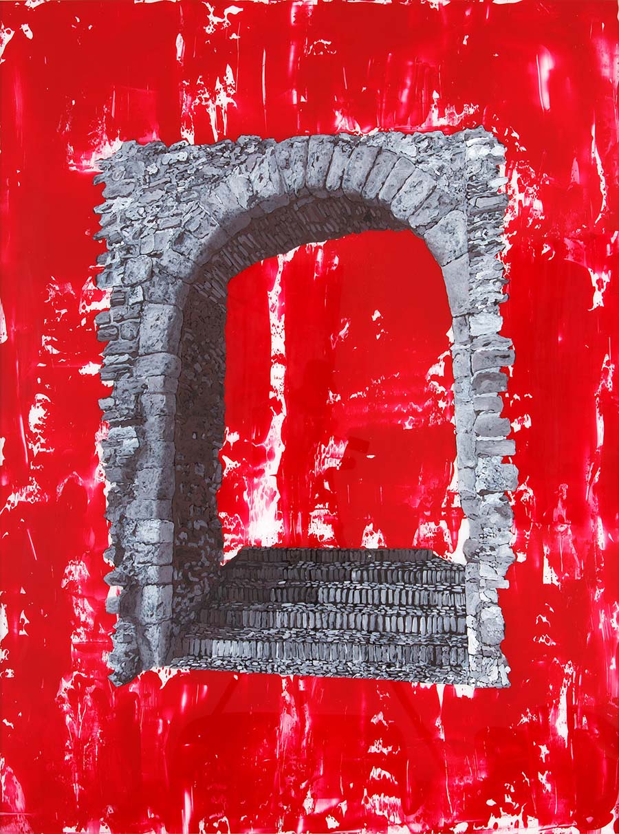 Sandra Fiordelmondo "Oltre quella porta" (acrilico su plexiglass 75x100, 2023