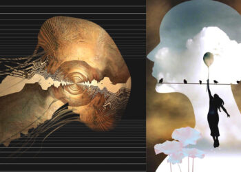 Due opere di Giulia Baita, a destra la "Golden Lady"