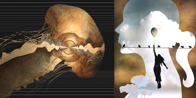 Due opere di Giulia Baita, a destra la "Golden Lady"