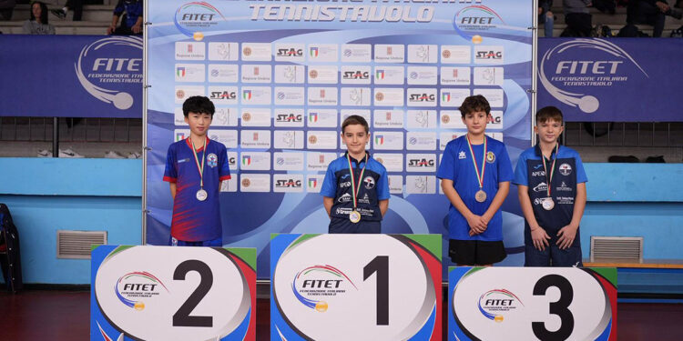Torneo nazionale giovanile di Terni: Federico Casula ed Edoardo Eremita di Tennistavolo Sassari al 1° e 3° posto nella categoria Under 13 di fascia B. 📷 Fitet