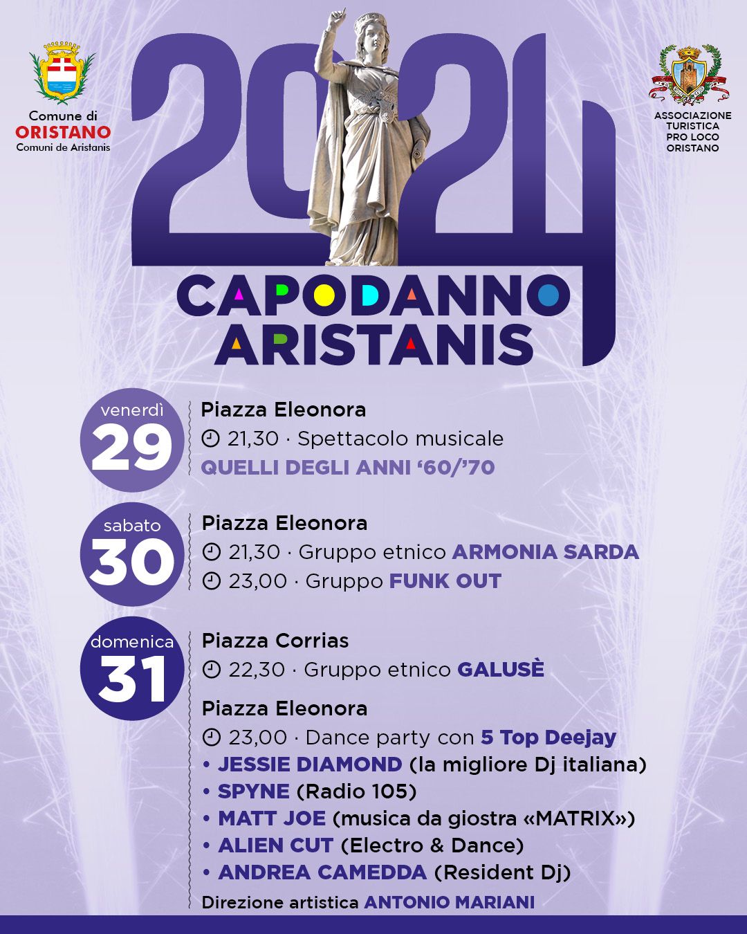 Capodanno Oristano 2023 programma