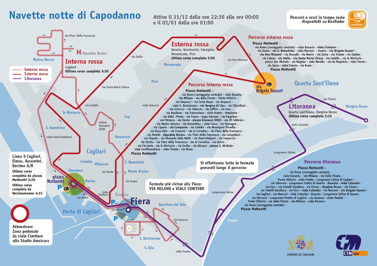 Navette Capodanno CTM Cagliari
