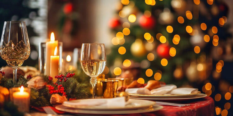 Tavola apparecchiata Natale. ? Depositphotos