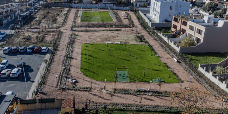 Nuova area verde polifunzionale nel quartiere di Barracca Manna a Cagliari
