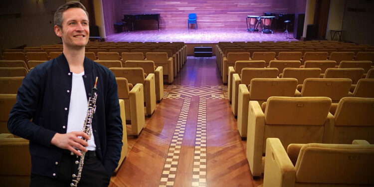 L’oboista olandese Ralph van Daal e la sala Sassu del Conservatorio di Sassari