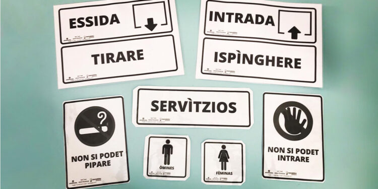 Cartellonistica lingua sarda