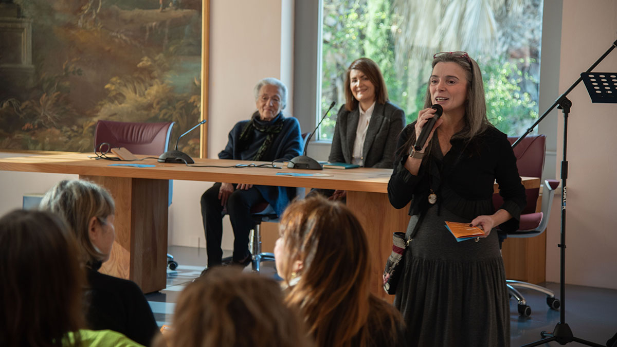 Elena Pau con Piera Levi-Montalcini e Lorella Costa. ? Giulia Fo