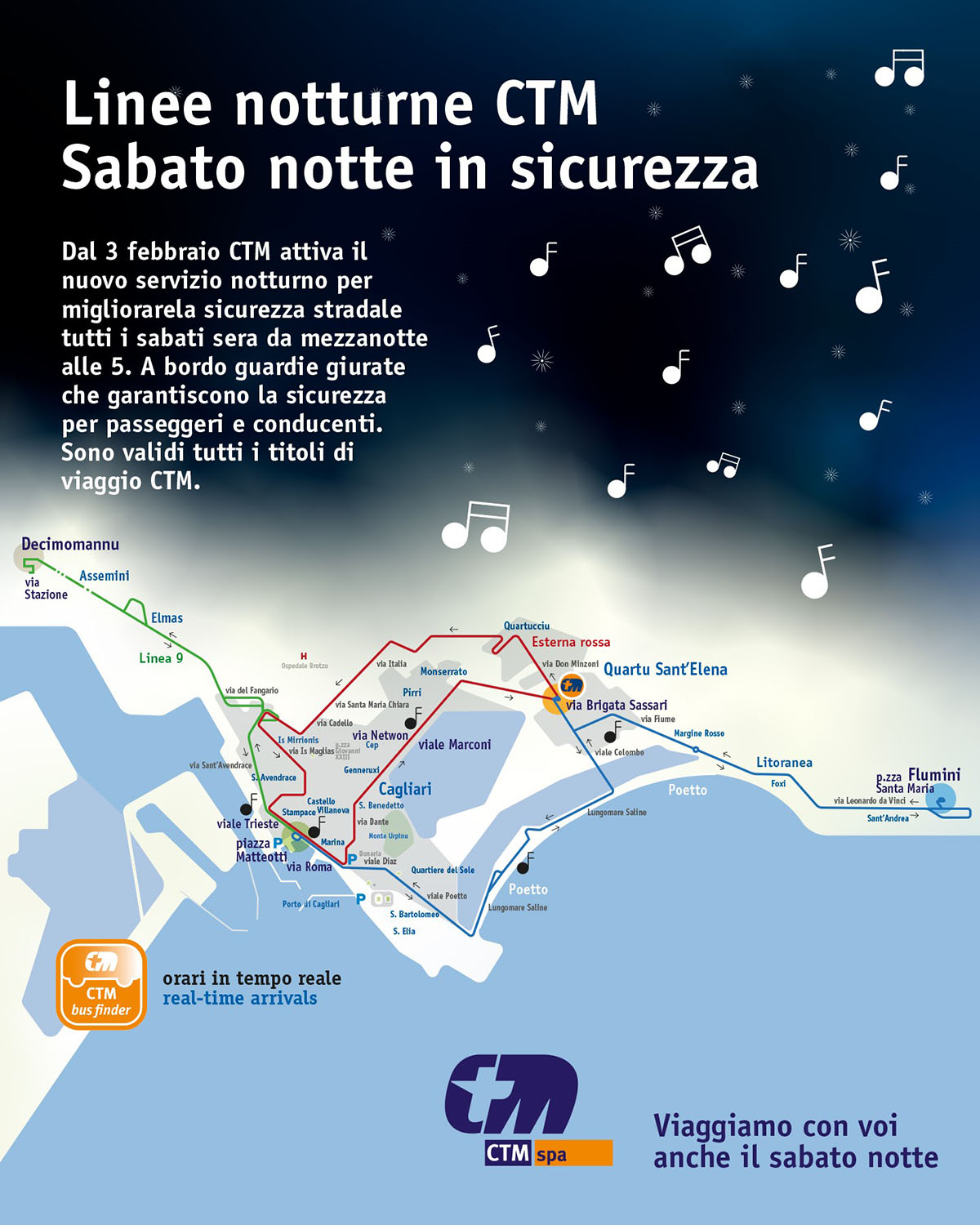 Servizio Notturno CTM febbraio 2024