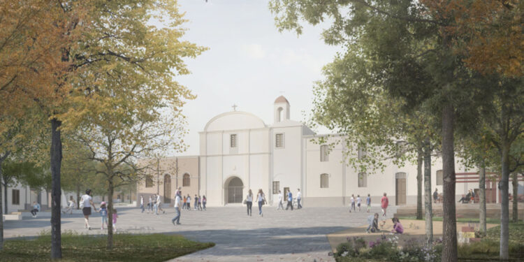 Il rendering della riqualificazione di Piazza Marginesu a Sorso