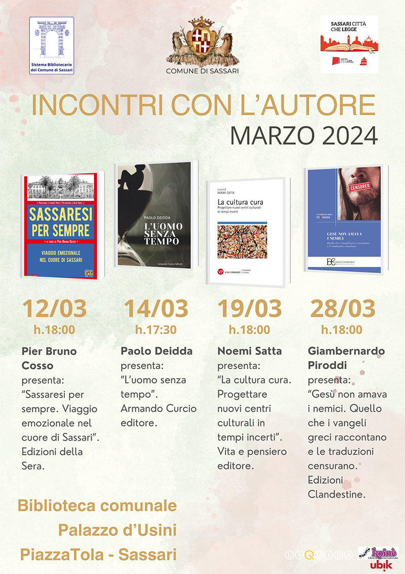 Sassari "Incontri con l'autore" marzo 2024)