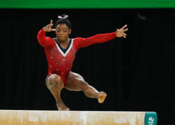 Simone Biles ai Giochi Olimpici di Rio 2016. ? Fernando Frazão | Agência Brasil Fotografias