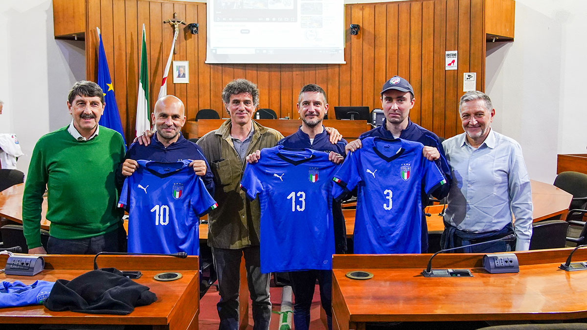 Christian Maoddi, Silvio Tolu e Sergio Medda della Nazionale Crazy for Football