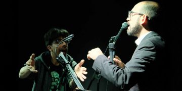 Andrea Doro e Luca Fancello al Poetry Slam. 📷 Dario Woollover