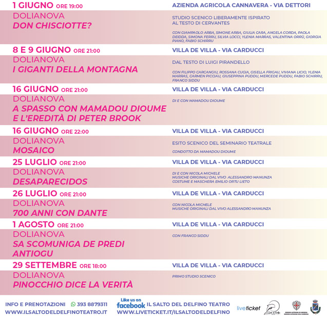 "Teatri d'Estate" 2024 - Programma