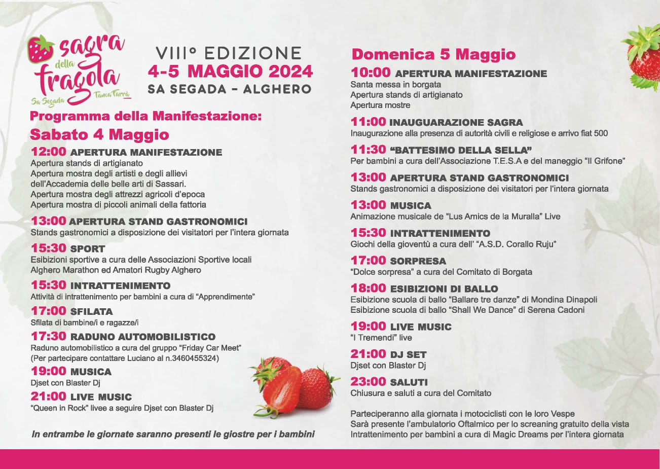 Sagra della Fragola Programma 2024