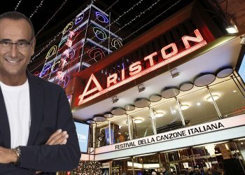 Carlo Conti e il Teatro Ariston di Sanremo. ? Depositphotos