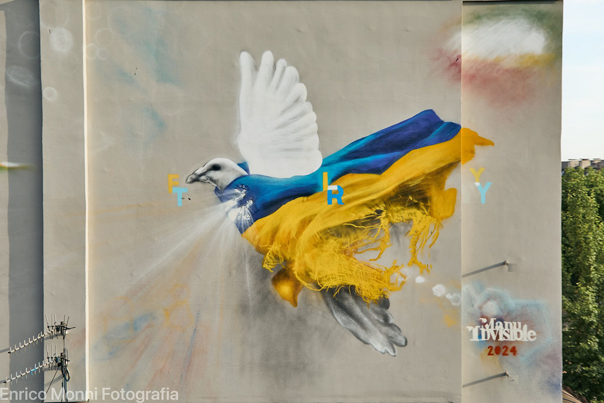 "Try-Fly" di Manu Invisible a Bucha (Ucraina). ? Enrico Monni Fotografia