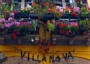 Un balcone nel quartiere di Villanova a Cagliari