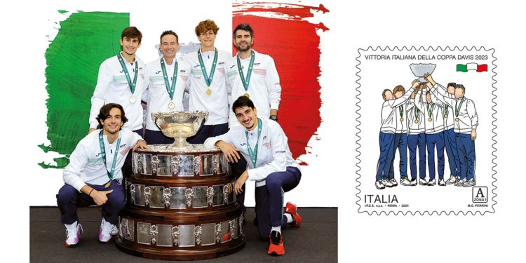Francobollo vittoria dell’Italia della Coppa Davis