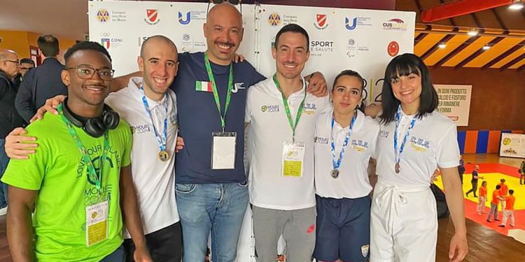 Cus Sassari ai CNU di Campobasso: Mario Tanganya, Giulio Marzeddu, Andrea Cossu, Daniele Delogu, Sarah Longoni, Eleonora Piras