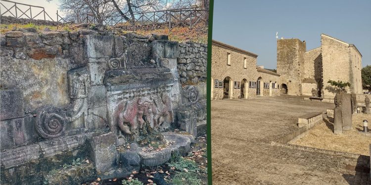 La fontana spagnola e il palazzo baronale di Senis. ? Fabrizio Bibi Pinna | Ass. San Giovanni Battista di Senis
