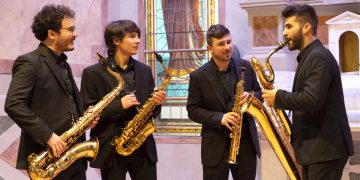 Quartetto BatorSax del Conservatorio di Sassari (da sinistra Gianluca Deiana, Giuseppe Bussu, Edoardo Rosa e Francesco Scognamillo)