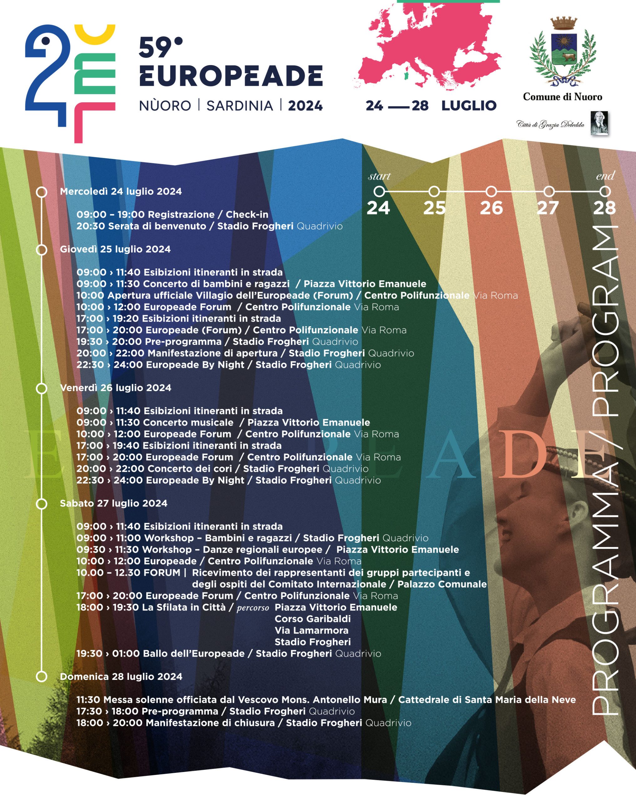 59ª edizione dell’Europeade del Folclore - Programma