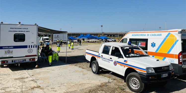 Il campo addestrativo della Protezione a Civile Cagliari