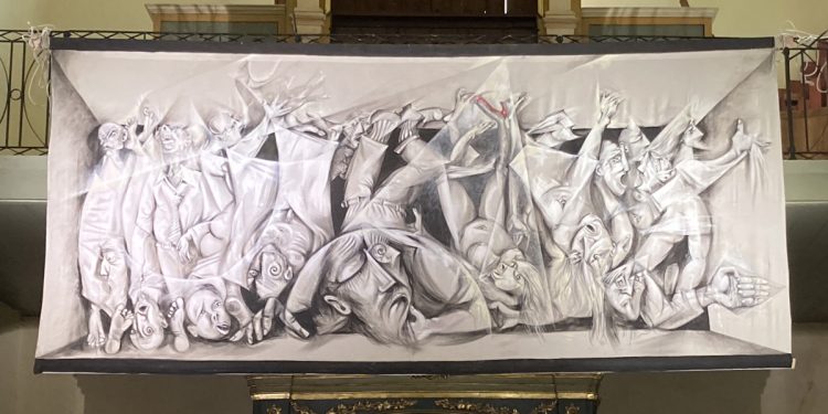 Lorenzo D'Andrea "La fossa comune", olio su tela