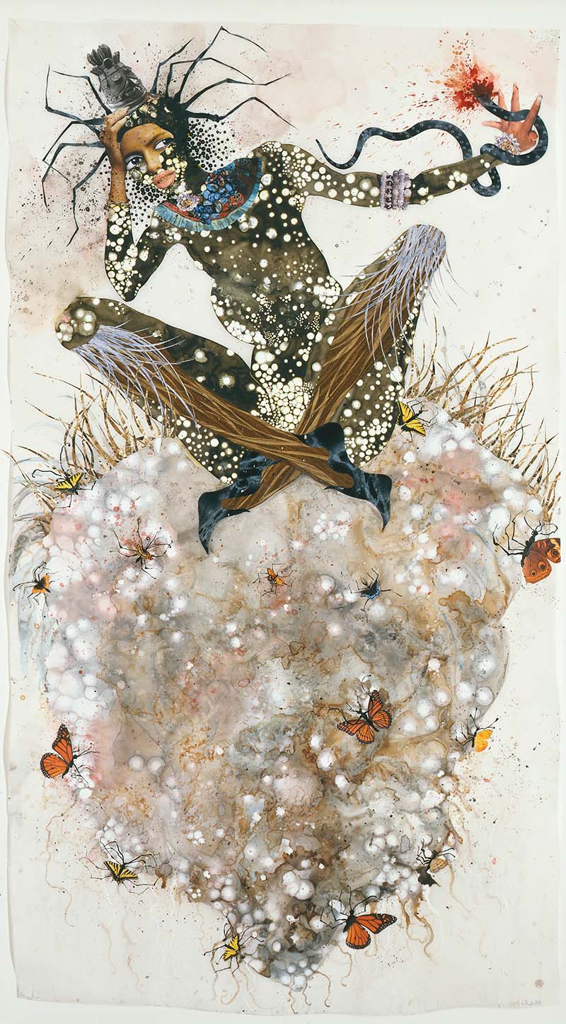 Wangechi Mutu (Nairobi, 1972) - "Untitled", 2004 - Tecnica mista su carta - Collezione Giuseppe Iannaccone, Milano