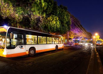 Un bus notturno del CTM Cagliari