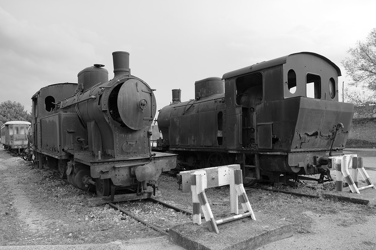 Vittorio Ruggero, treni in stazione a Tempio