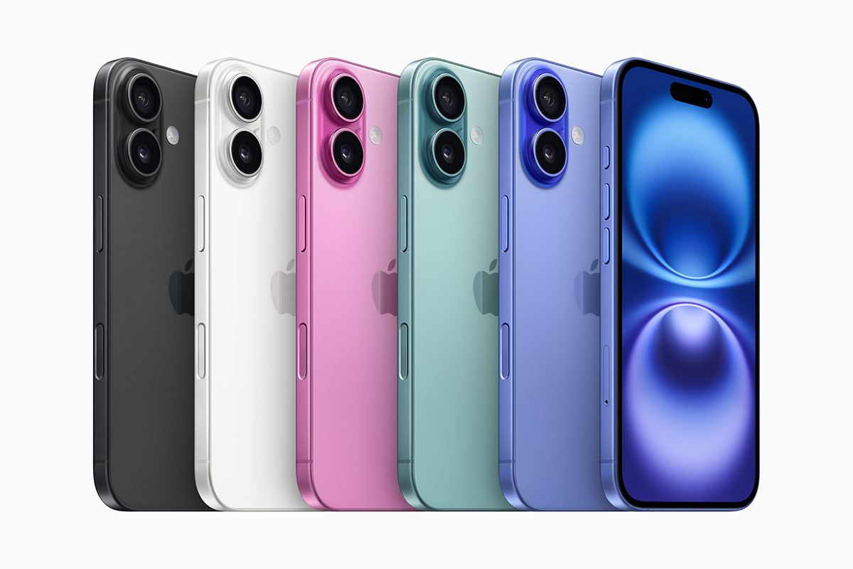 iPhone 16 e iPhone 16 Plus saranno disponibili nei colori blu oltremare, verde acqua, rosa, bianco e nero