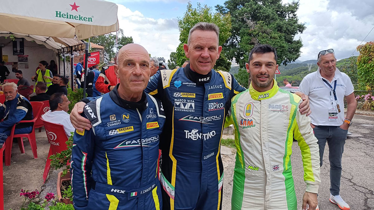 Caruso, Degasperi e Vacca, il podio della Cronoscalata Iglesias-Sant’Angelo. ? Tania Atzori