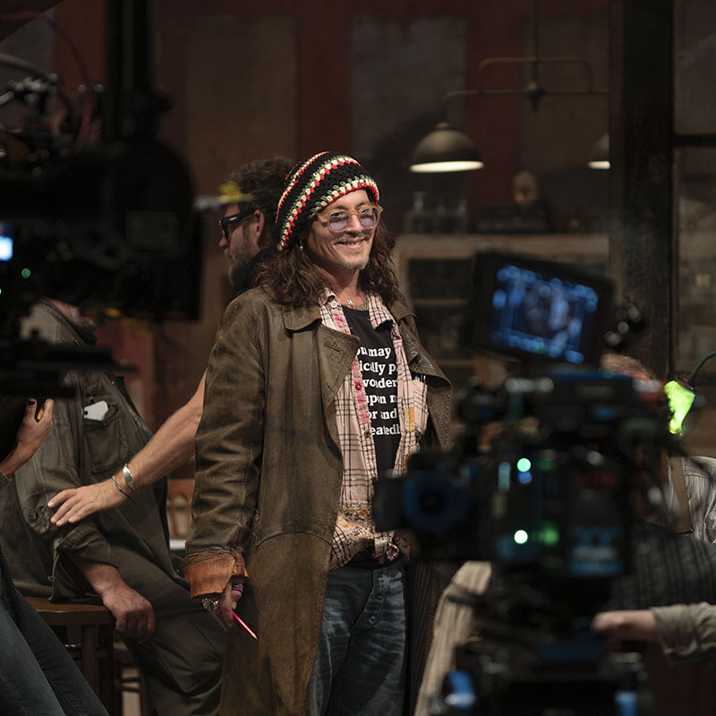 Johnny Depp sul set del film “Modi - Tre Giorni sulle Ali della Follia”