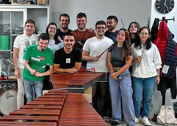 L'ensemble di percussioni del Conservatorio Canepa