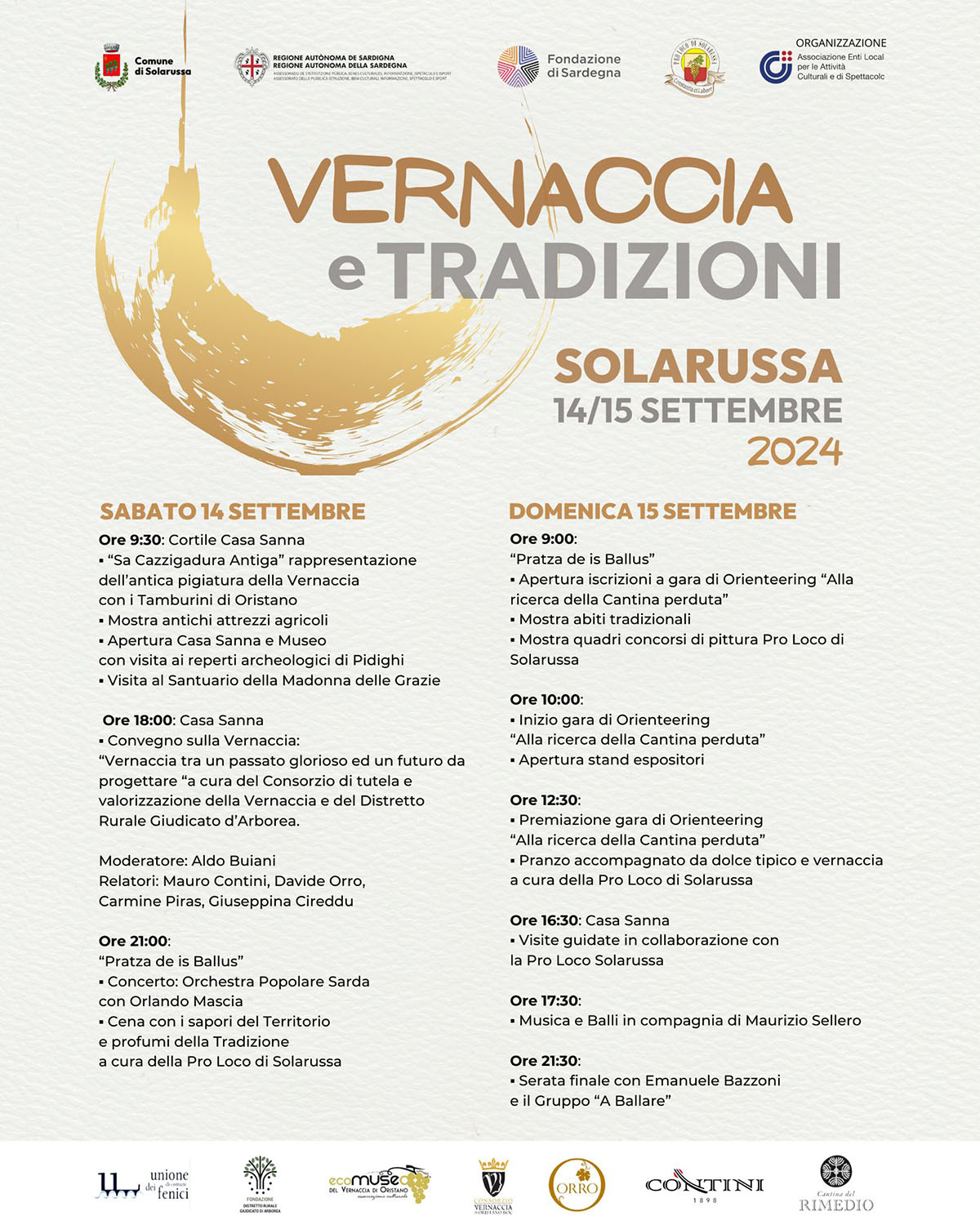 Programma “Vernaccia e Tradizioni” 2024 a Solarussa