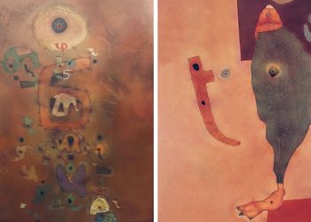 Giuseppe Pettinau, “La giostra del diavolo”, 1997 (sx) - “Nell'antro del fornaio”, 1996 (dx)