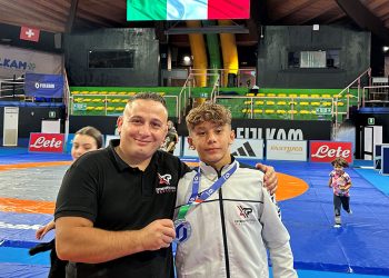 Lorenzo Serra con il coach Mario Piroddu