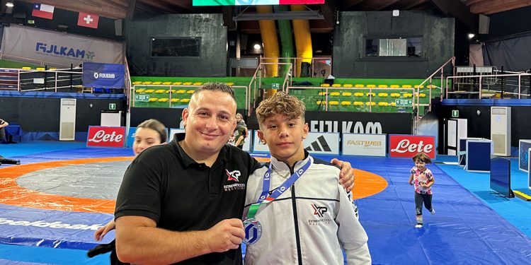 Lorenzo Serra con il coach Mario Piroddu