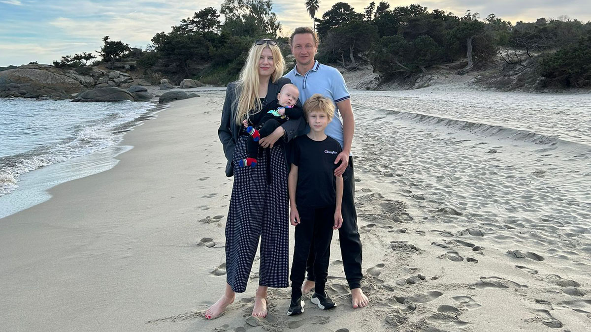 Natallia Matusevich con la sua famiglia