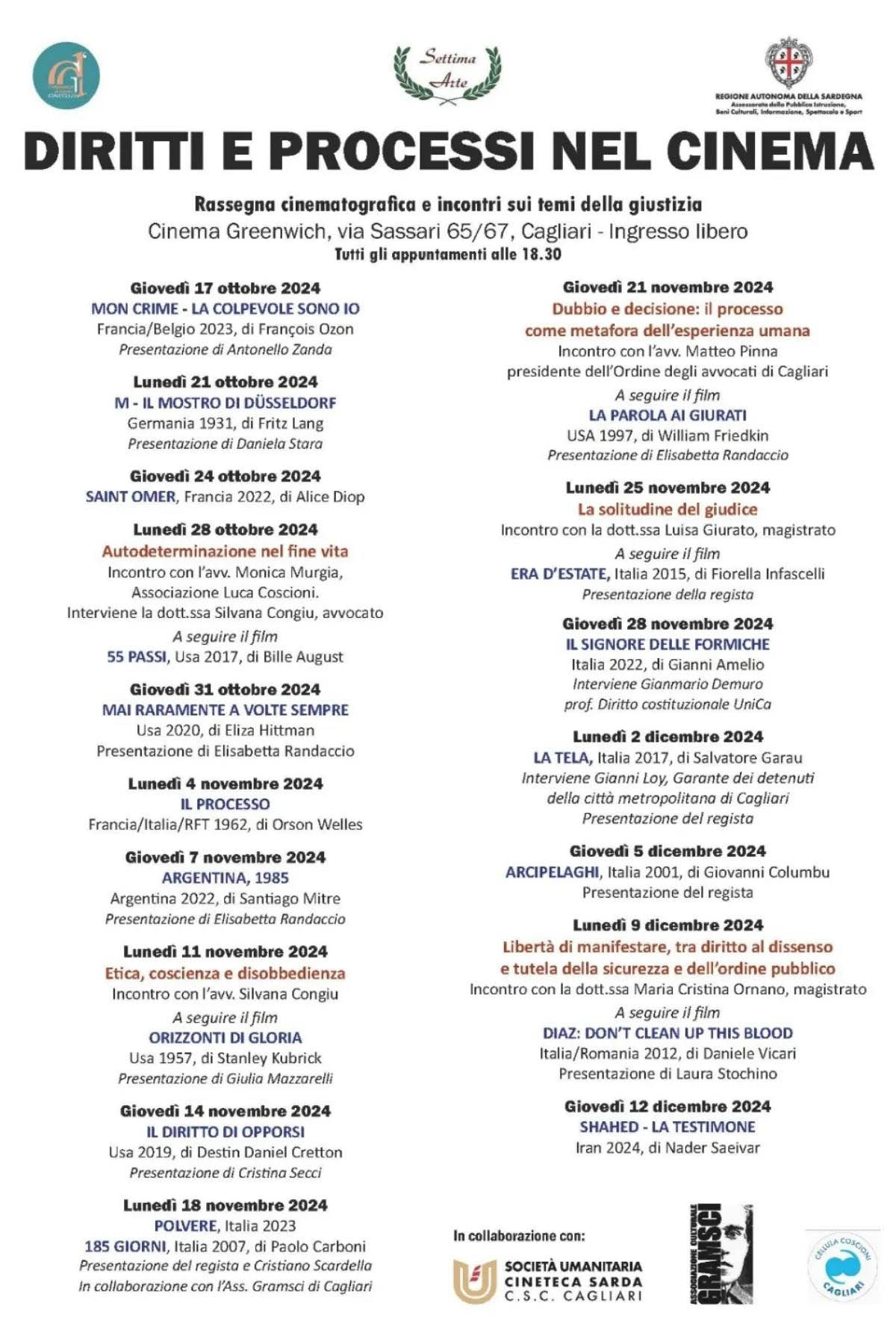 Rassegna "Diritti e processi nel cinema" al Greenwich d'Essai