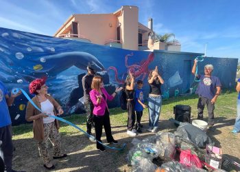 L'inaugurazione del murale di Manu Invisible al Margine Rosso di Quartu
