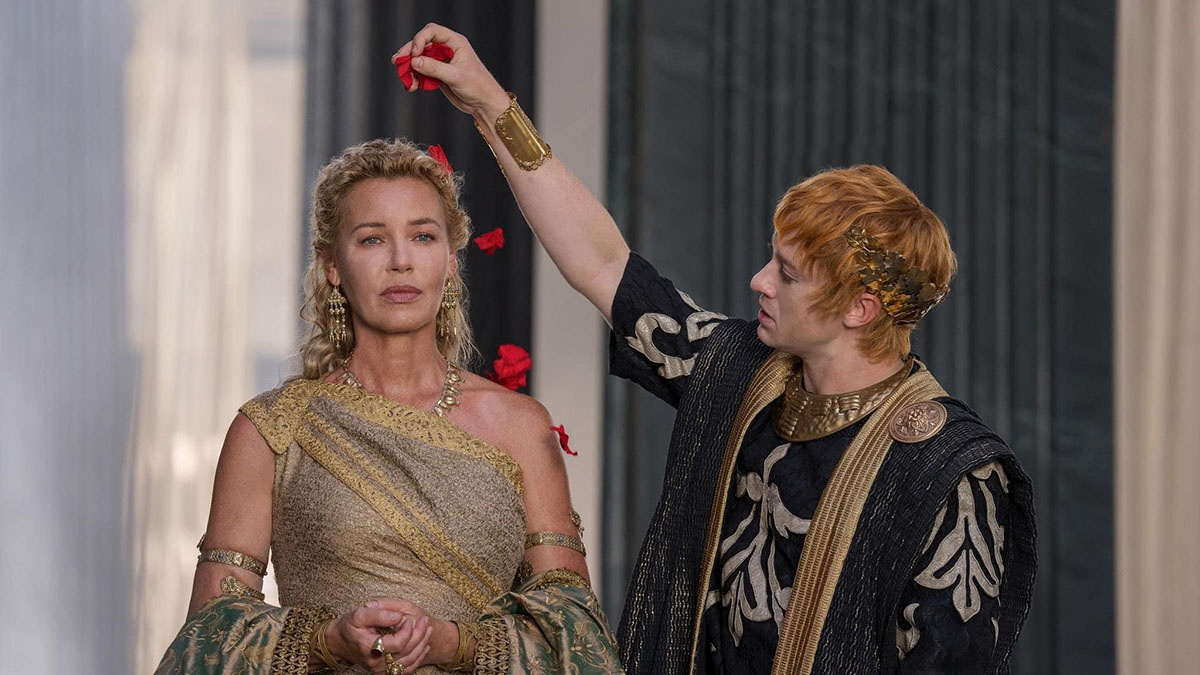 Connie Nielsen e Joseph Quinn ne “Il gladiatore II”. ? Aidan Monaghan © 2024 Paramount Pictures