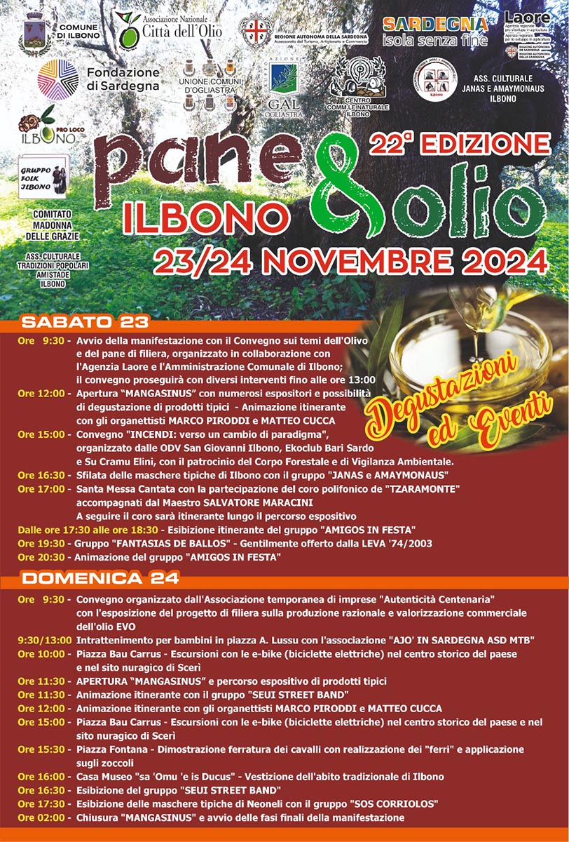 "Pane & Olio" Ilbono - Programma 2024