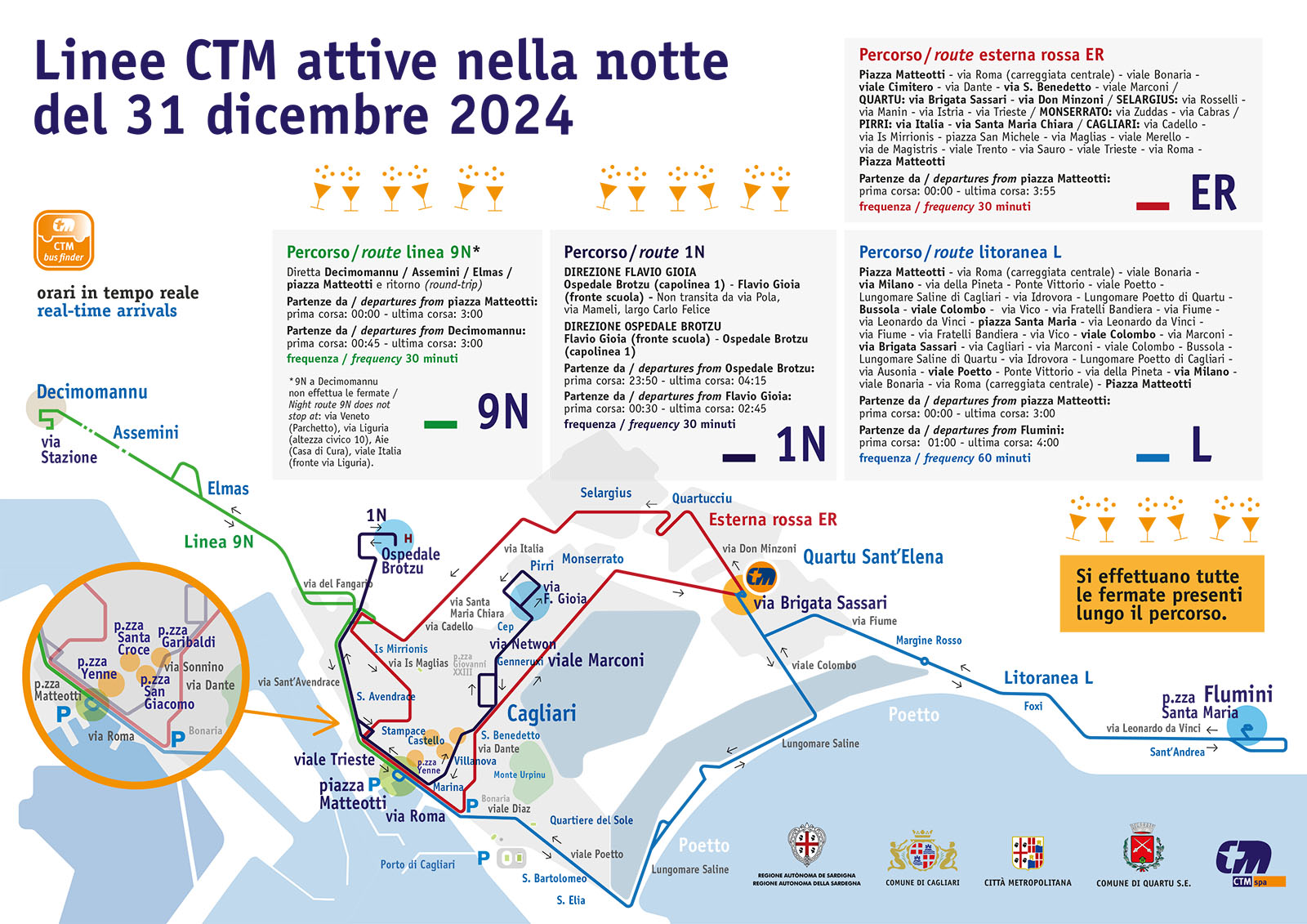 CTM Cagliari Servizio notturno Capodanno 2025