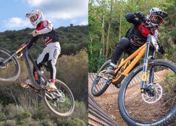 Da sx il campione sardo di downhill Gianluca Cara e il vicecampione Davide Longu