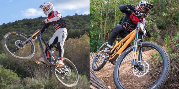 Da sx il campione sardo di downhill Gianluca Cara e il vicecampione Davide Longu