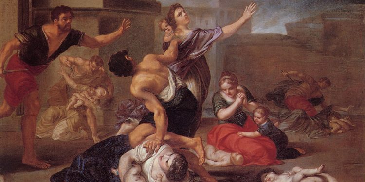 Domenico Maria Muratori "Strage degli innocenti" (olio su tela, cm 94x76)