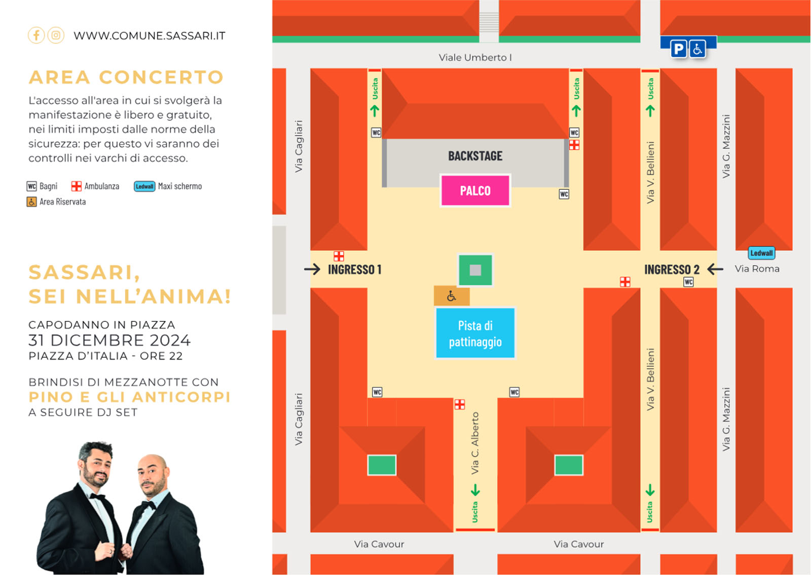 Pianta Capodanno Sassari 2025